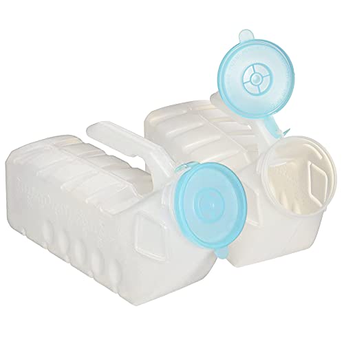 BodyHealt Deluxe Male Urinal Bottle - Glow in The Dark Urinals for Men 32oz/1000ml Bed Buddy with Spill Proof Lids. Plastic Pee Portable Urinal for Men. Pee Container Men for Car & Incontinence (2PC) by BodyHealt