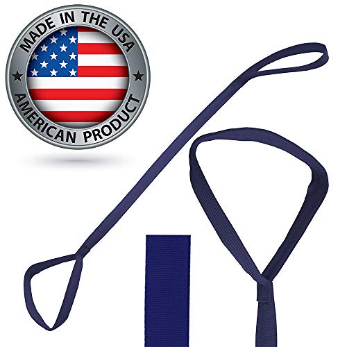 Navy Leg Lifter, Rigid, Made in The USA, Mobility Aid for Hip Surgery, Wheelchair, Lifting Legs into Bed, Physical Therapy (Navy) from TrustWell