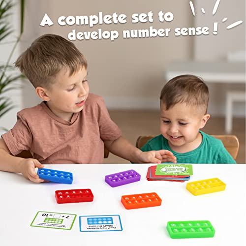 Aizweb Ten-Frame Pop Board-Math Manipulative for Elementary,Math Fidget Sensory Toy,Montessori Educational Toy Gift for Kindergarten Classroom Kids 3 4 5 Year Old (Upgraded Version for 20 Task Cards) by Wenzhou Chengyu Packing Material Co., Ltd