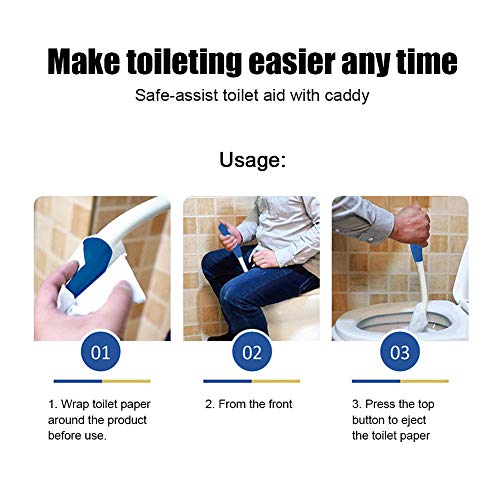 ZJchao Long Reach Comfort Wipe, Self Assist Toilet Aid with Foldable Handle Extends Your Reach Over 15" Grips Toilet Paper or Pre-Moistened Wipes from ZJchao