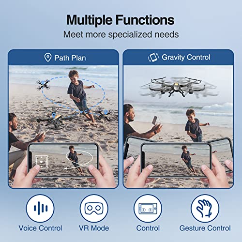 Drones for Adults/Kids/Beginners- ATTOP Larger 1080P FPV Drone with Camera One Key Start/Hover/Land Kids Drone Remote/APP/Voice/Gesture Control 24 Min Flight Low Battery Warn Safe Design Gift Ideas from Guangdong Attop Technology Co Ltd
