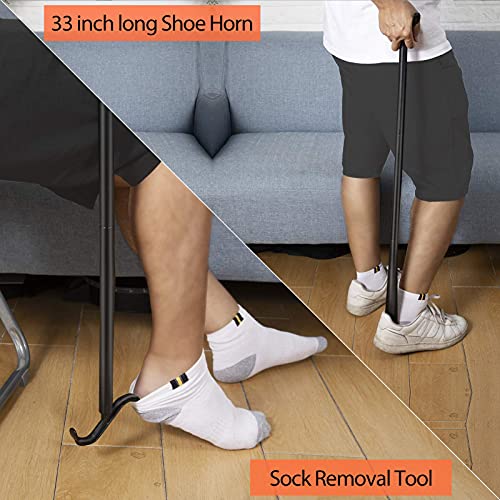 7 In 1 Hip Knee Back Replacement Recovery Kit With 32" Grabber Reacher Tool, Slick Sock Aid, Sturdy Long Shoe Horn & Dressing Stick, Leg Lifter, Bath Sponge, Storage Bag from Kekoy
