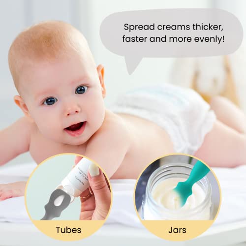 4 Pack Baby Diaper Cream Brush, Diaper Cream Spatula Applicator Silicone Baby Butt Paste Spatula for Babies, Newborn (Blue,Green,Gray,White) from Nearbyme