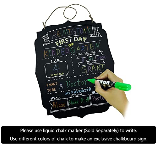 First Day of School Board, Wooden Double-Sided, First and Last Day of School Hanging Chalkboard Sign, 1st Day of Kindergarten Preschool Chalkboard Photo Prop, Back to School Gifts for Kids Boys by Atcdmlu