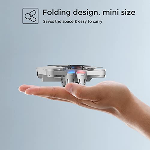 SIMREX X500 mini Drone Optical Flow Positioning RC Quadcopter with 720P HD Camera, Altitude Hold Headless Mode, Foldable FPV Drones WiFi Live Video 3D Flips Easy Fly Steady for Learning Gray from SIMREX