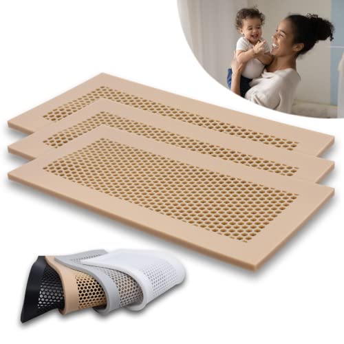 Famba Baby Proofing Vent Cover for Home Floor - Soft Silicone Child Proof Floor Air Vent Cover, Catches Small Items & Prevents Creepy Crawlies, Baby Safety Product, 11.5" x 5.5", Beige, 3-Pack from FAMBA