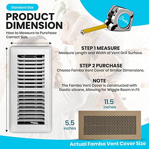 Famba Baby Proofing Vent Cover for Home Floor - Soft Silicone Child Proof Floor Air Vent Cover, Catches Small Items & Prevents Creepy Crawlies, Baby Safety Product, 11.5" x 5.5", Beige, 3-Pack from FAMBA