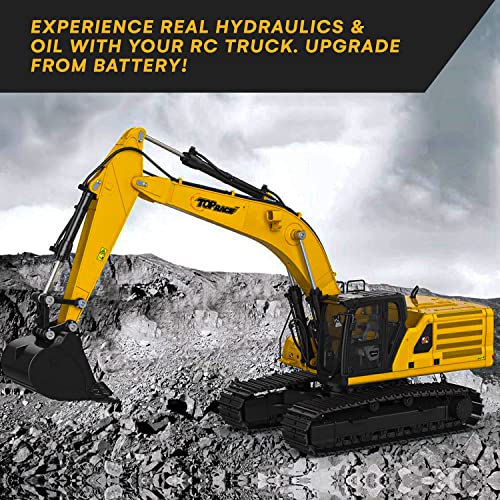 Top Race Hobby Grade Remote Control Hydraulic Excavator, All Included Battery, Hydraulic Oil, Transmitter, Ready to Run 1:14 Scale TR-311 by Top Race