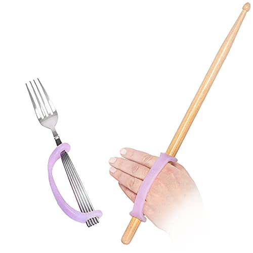 EazyHold Lavender Silicone Assistive Universal Cuff, Hand Grip Device for Limited Mobility, Rehabilitation, Cerebral Palsy, Daily Living Aid, Therapy Equipment for Arthritis, Parkinsons 2-Pack 5.25" by EazyHold