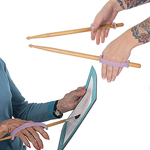 EazyHold Lavender Silicone Assistive Universal Cuff, Hand Grip Device for Limited Mobility, Rehabilitation, Cerebral Palsy, Daily Living Aid, Therapy Equipment for Arthritis, Parkinsons 2-Pack 5.25" by EazyHold