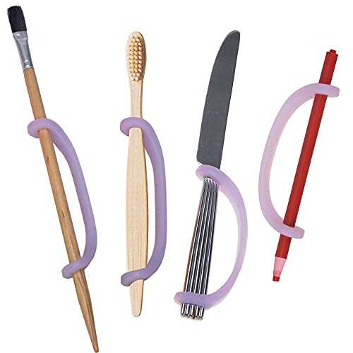 EazyHold Lavender Silicone Assistive Universal Cuff, Hand Grip Device for Limited Mobility, Rehabilitation, Cerebral Palsy, Daily Living Aid, Therapy Equipment for Arthritis, Parkinsons 2-Pack 5.25" by EazyHold