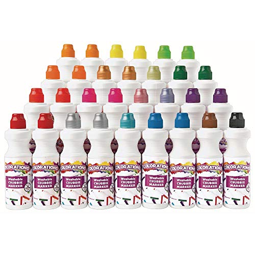 Colorations - COLORMRK Washable Chubbie Marker Classroom Pack Classroom Supplies for Arts and Crafts Multicolor Variety Pack (Pack of 30) from Discount School Supply - Excelligence