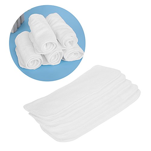 Baby Infant Toddler Bamboo Fiber Diaper Nappy Liners Insert Baby Diapering Changing Pads Covers Soft and Breathable 5pcs by Fdit