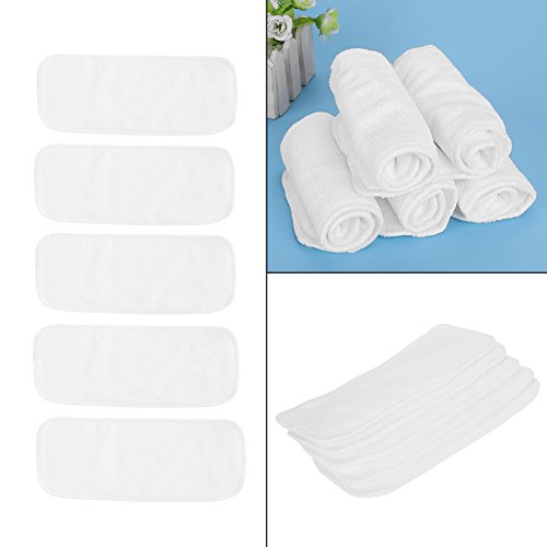 Baby Infant Toddler Bamboo Fiber Diaper Nappy Liners Insert Baby Diapering Changing Pads Covers Soft and Breathable 5pcs by Fdit