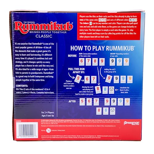 Rummikub by Pressman - Classic Edition - The Original Rummy Tile Game, Blue from Pressman