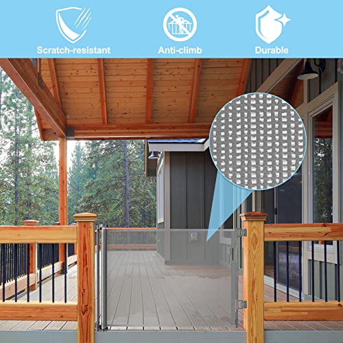 120 Inch Extra Wide Baby Gate Extra Long Dog Gate for The House Retractable Baby Gates for Doorways Super Large Pet Gate for Dogs Indoor Mesh Child Gates for Wide Openings Safety Toddler Gates (Grey) by 