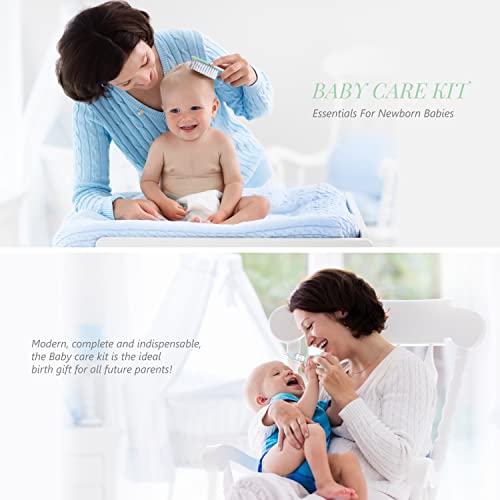 Baby Grooming Kit, Portable Baby Safety Care Set with Hair Brush Comb Nail Clipper Nasal Aspirator etc for Nursery Newborn Infant Girl Boys Keep Clean (11 in 1 Green) from Kjtao