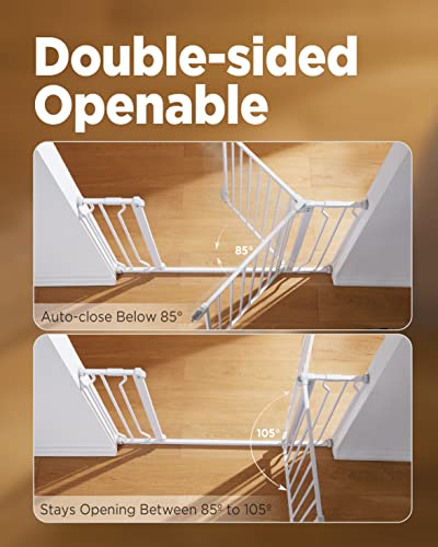 Ciays Baby Gate 29.5â to 41.3â, 30-in Height Safety Dog Gate for Stairs, Doorways and House, Auto-Close Safety Metal Child Gate for Dogs with Alarm, Pressure Mounted by Ciays