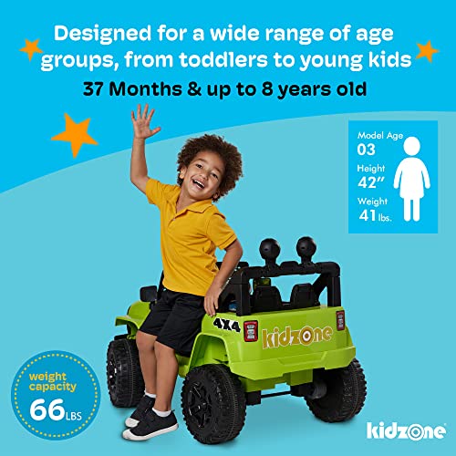 Kidzone Ride On Truck 12V Battery Powered Electric Kids Car Vehicle Toy with DIY License Plate, 4 Wheeler Quad, Parent Remote Control, MP3, High Low Speeds, LED Lights, Bluetooth - Purple by Kidzone