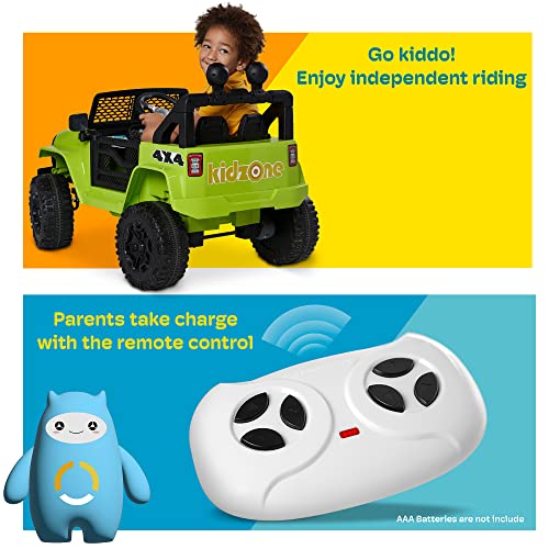 Kidzone Ride On Truck 12V Battery Powered Electric Kids Car Vehicle Toy with DIY License Plate, 4 Wheeler Quad, Parent Remote Control, MP3, High Low Speeds, LED Lights, Bluetooth - Purple by Kidzone