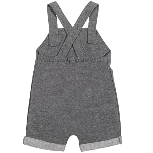 Disney Mickey Mouse Baby Boys French Terry Shortalls T-Shirt Hat Set Grey 18 Months by Bentex Group, Inc.