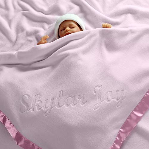 Custom Catch Personalized Baby Blanket for Girls - Pink - Newborn or Infant Gift with Name from Custom Catch