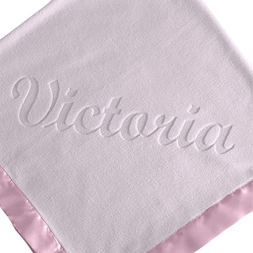 Custom Catch Personalized Baby Blanket for Girls - Pink - Newborn or Infant Gift with Name from Custom Catch