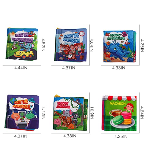 GAICOM Fabric Soft Cloth Books Playsets 6 PCS Different Book Stationery Musical Instruments Holiday Furniture Amusement Park Movement Cognitive Early Education Toys Waterproof Baby Books for Toddler from GAICOM