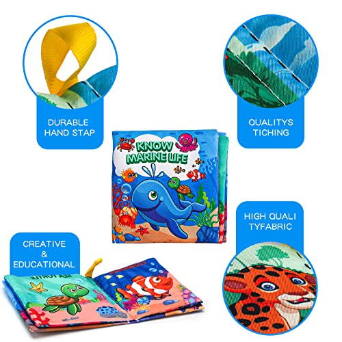 GAICOM Fabric Soft Cloth Books Playsets 6 PCS Different Book Stationery Musical Instruments Holiday Furniture Amusement Park Movement Cognitive Early Education Toys Waterproof Baby Books for Toddler from GAICOM