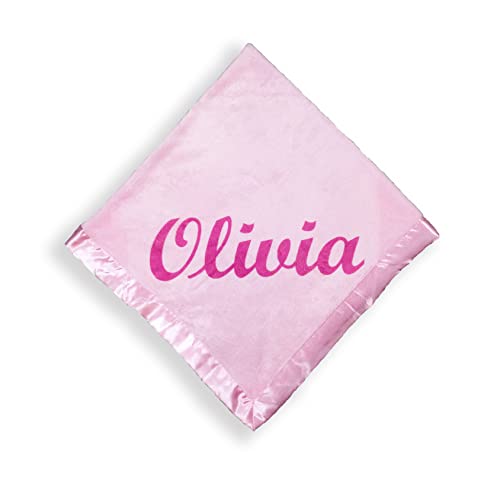 Custom Catch Personalized Baby Blanket for Girls - Pink - Newborn or Infant Gift with Name from Custom Catch