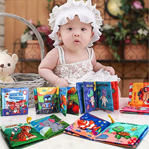 GAICOM Fabric Soft Cloth Books Playsets 6 PCS Different Book Stationery Musical Instruments Holiday Furniture Amusement Park Movement Cognitive Early Education Toys Waterproof Baby Books for Toddler from GAICOM