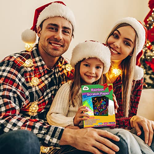 ZMLM Rainbow Scratch Paper Kit: 109Pcs Magic Art Craft Stuff Supplies Black Drawing Pad for Age 3-12 Kids Children Girl Boy DIY Toy Activity Game Kindergarten Educational|Party Faver|Birthday Gifts by ZMLM