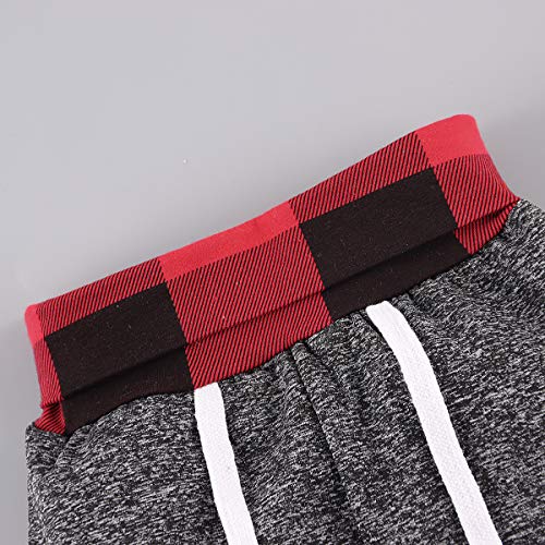 Toddler Infant Baby Boys Clothes Christmas Plaid Long Sleeve Hoodie Sweatshirt Pants Kids Fall Winter 2Pcs Outfits Set(Gray-2, 18-24 Months(100)) from 