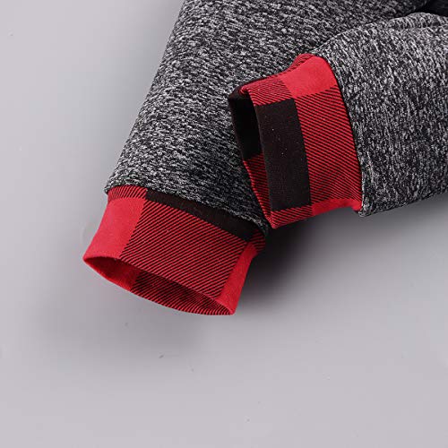 Toddler Infant Baby Boys Clothes Christmas Plaid Long Sleeve Hoodie Sweatshirt Pants Kids Fall Winter 2Pcs Outfits Set(Gray-2, 18-24 Months(100)) from 