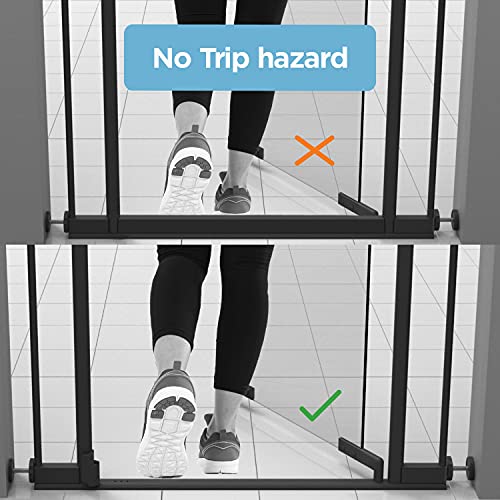 Perma Child Safety Clear Ultimate Safe Step Secure Handle Auto Close Walk Through Baby Gate for Stairs Pressure Mounted 28.8"" 32.3"" Wide, Warm Black from Perma Child Safety