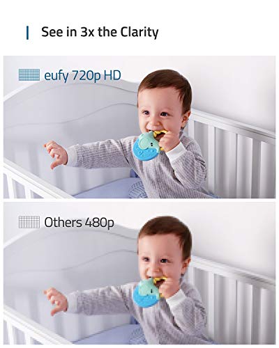 Video Baby Monitor, eufy Security, Video Baby Monitor with Camera and Audio, 720p HD Resolution, Night Vision, 5" Display, 110Â° Wide-Angle Lens Included, Lullaby Player, Ideal for New Moms by Fantasia Trading LLC