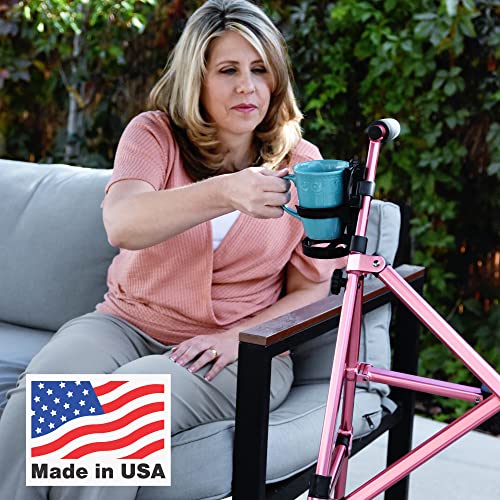 Mobility Cup Holder for Adults - Portable Drink Holder for Wheelchair - Compatible with Walker, Rollator, Transport Chair or Scooter - Easy to Install, Removable, Adjustable & Foldable Cup Carrier from Easy To Use Products