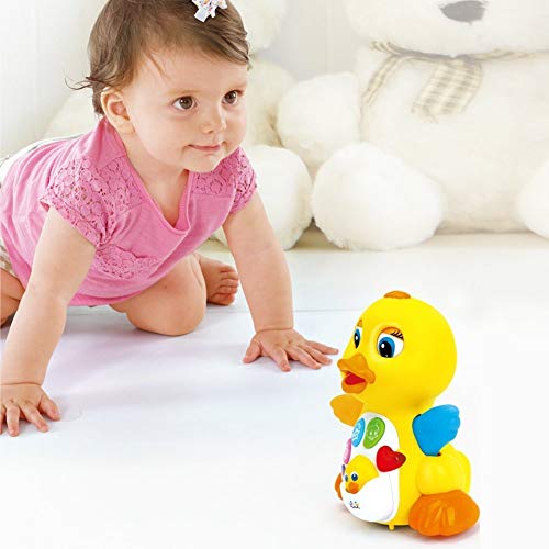 Woby Musical Duck Toy,Baby Preschool Educational Learning Toy with Music and Lights,Infant Light Up Dancing Toy for 1 Year Old Baby Toddler from Huile