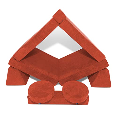 Mod Blox 10 Piece Soft Furniture Playset Modular Microsuede Foam Play Couch for Creative Kids (Red) from Mod Blox