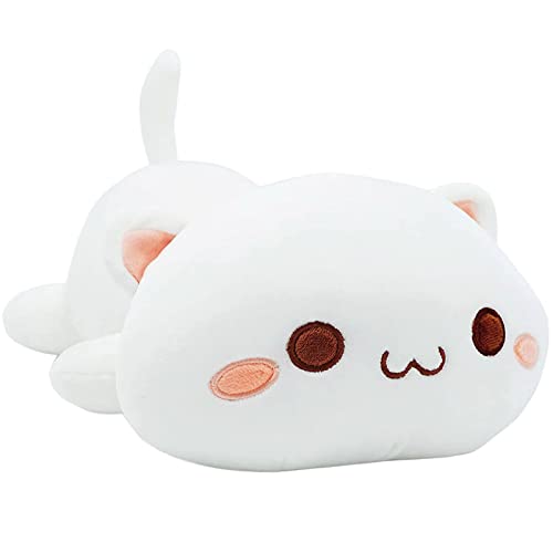 Onsoyours Cute Kitten Plush Toy Stuffed Animal Pet Kitty Soft Anime Cat Plush Pillow for Kids (White A, 12") by Onsoyours