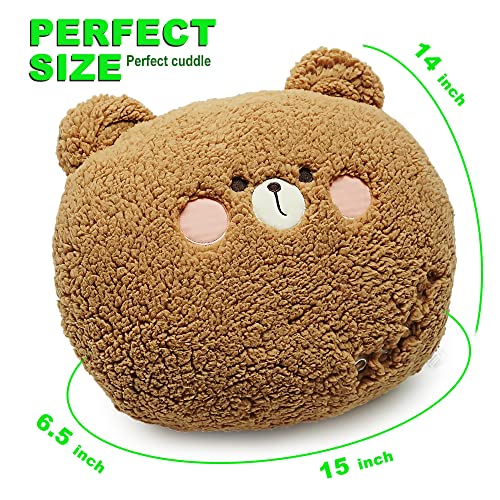 Onsoyours Teddy Bear Plush Pillow, Super Soft Bear Stuffed Animal, Adorable Plush Bear Cuddle Cushion Pillow for Kids by Onsoyours