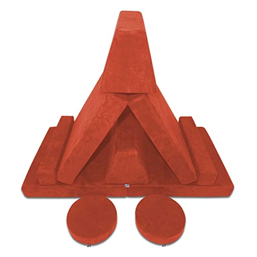 Mod Blox 10 Piece Soft Furniture Playset Modular Microsuede Foam Play Couch for Creative Kids (Red) from Mod Blox