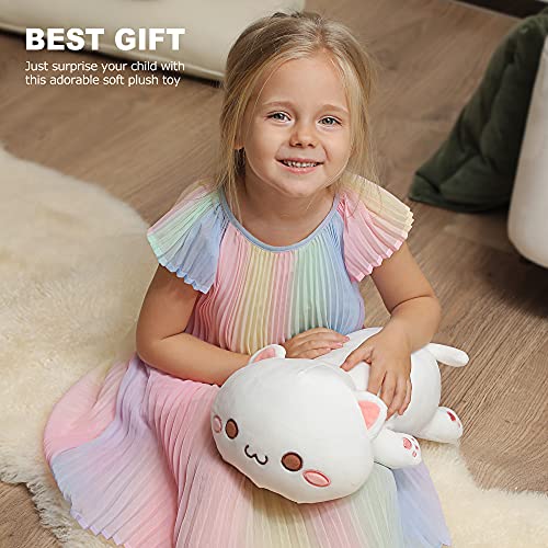 Onsoyours Cute Kitten Plush Toy Stuffed Animal Pet Kitty Soft Anime Cat Plush Pillow for Kids (White A, 12") by Onsoyours