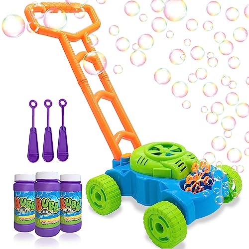 Lydaz Bubble Mower for Toddlers, Kids Bubble Blower Machine Lawn Games, Outdoor Push Toys, Valentines Day Gifts Birthday Toys Gifts for Preschool Baby Boys Girls from Lydaz