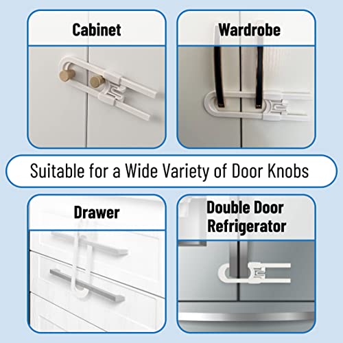Bates- Cabinet Locks for Babies, 8pcs, Adjustable, U-Shaped Child Locks for Cabinets, Child Proof Cabinet Latches, Baby Proofing Cabinets, Baby Proof Cabinet Locks, Child Safety Cabinet Locks by Bates Choice