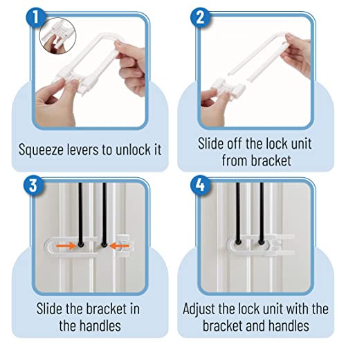 Bates- Cabinet Locks for Babies, 8pcs, Adjustable, U-Shaped Child Locks for Cabinets, Child Proof Cabinet Latches, Baby Proofing Cabinets, Baby Proof Cabinet Locks, Child Safety Cabinet Locks by Bates Choice