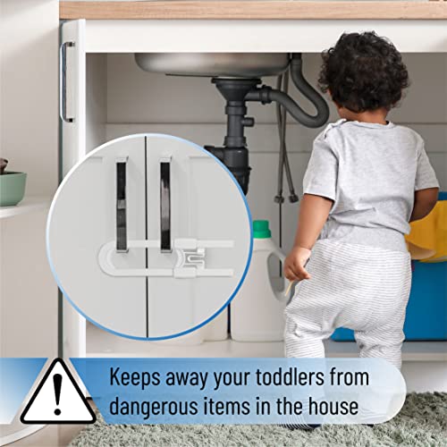 Bates- Cabinet Locks for Babies, 8pcs, Adjustable, U-Shaped Child Locks for Cabinets, Child Proof Cabinet Latches, Baby Proofing Cabinets, Baby Proof Cabinet Locks, Child Safety Cabinet Locks by Bates Choice