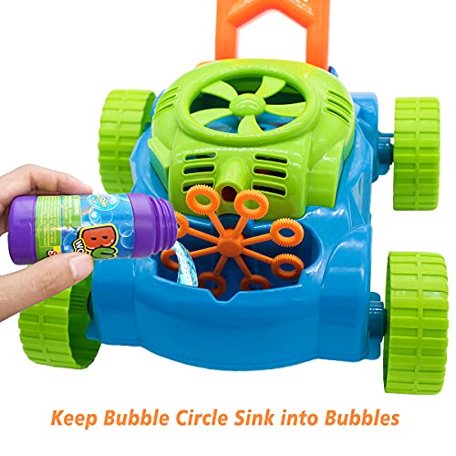 Lydaz Bubble Mower for Toddlers, Kids Bubble Blower Machine Lawn Games, Outdoor Push Toys, Valentines Day Gifts Birthday Toys Gifts for Preschool Baby Boys Girls from Lydaz