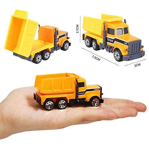 Alloy Construction Engineering Truck Models Mini Pocket Size Play Vehicles Cars Toy Cake Toppers for Kids Toddlers Boys (5Pcs Set) by Tianhong Toys Factory