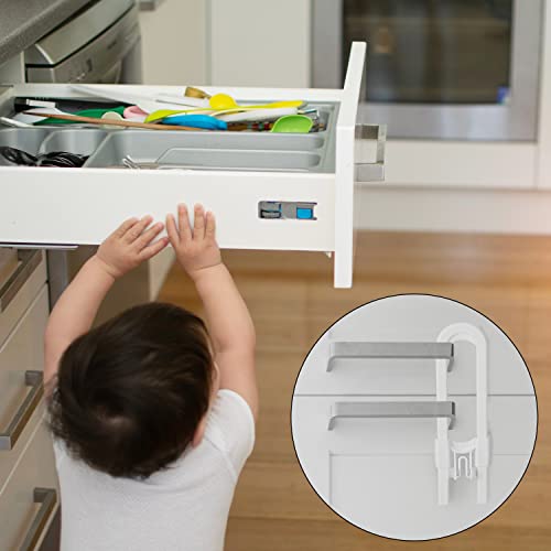 Bates- Cabinet Locks for Babies, 8pcs, Adjustable, U-Shaped Child Locks for Cabinets, Child Proof Cabinet Latches, Baby Proofing Cabinets, Baby Proof Cabinet Locks, Child Safety Cabinet Locks by Bates Choice
